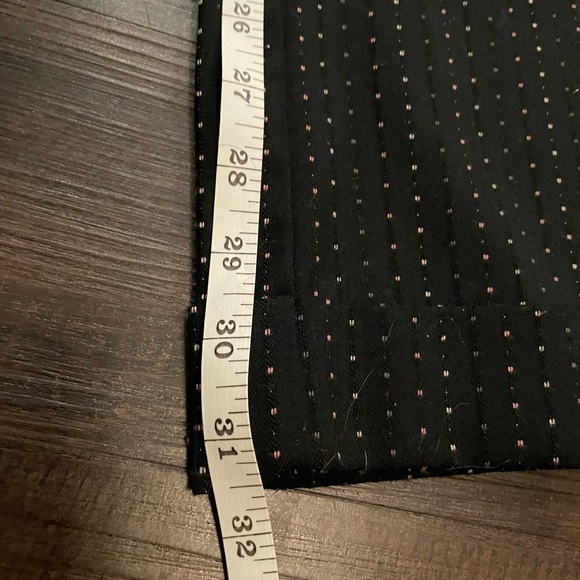 Vintage 90s 2000s Wrapper Wide Leg Dress Pants Jrs Sz 7 Black Embroidered Blocks - Picture 9 of 11